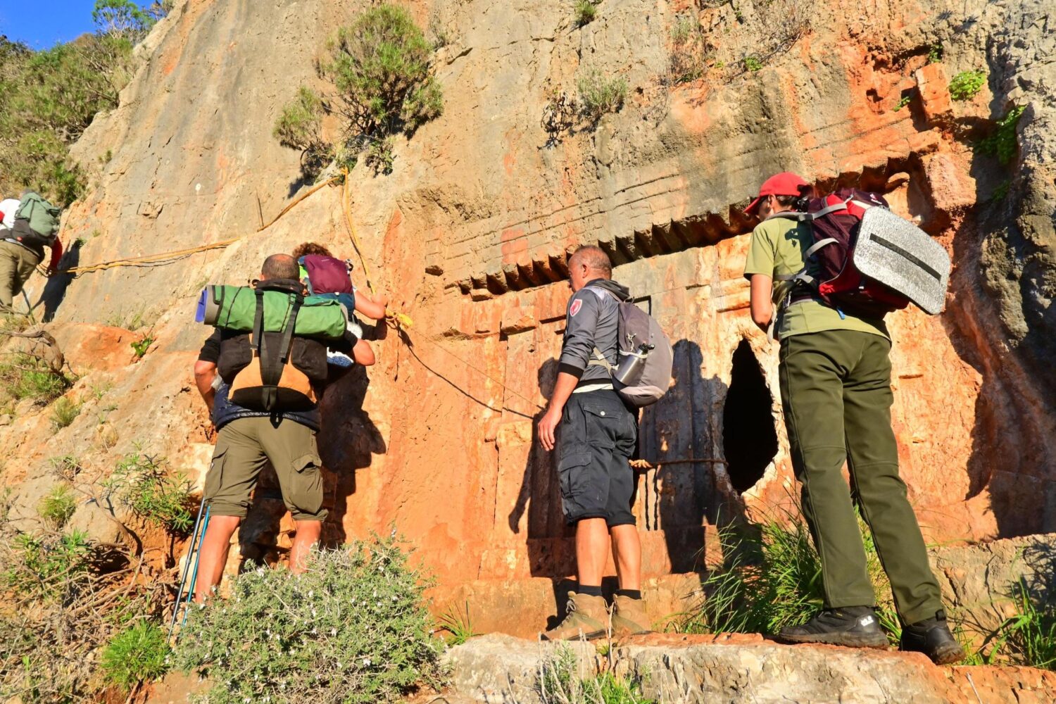 Hikers on Lycian way Trail at kas city